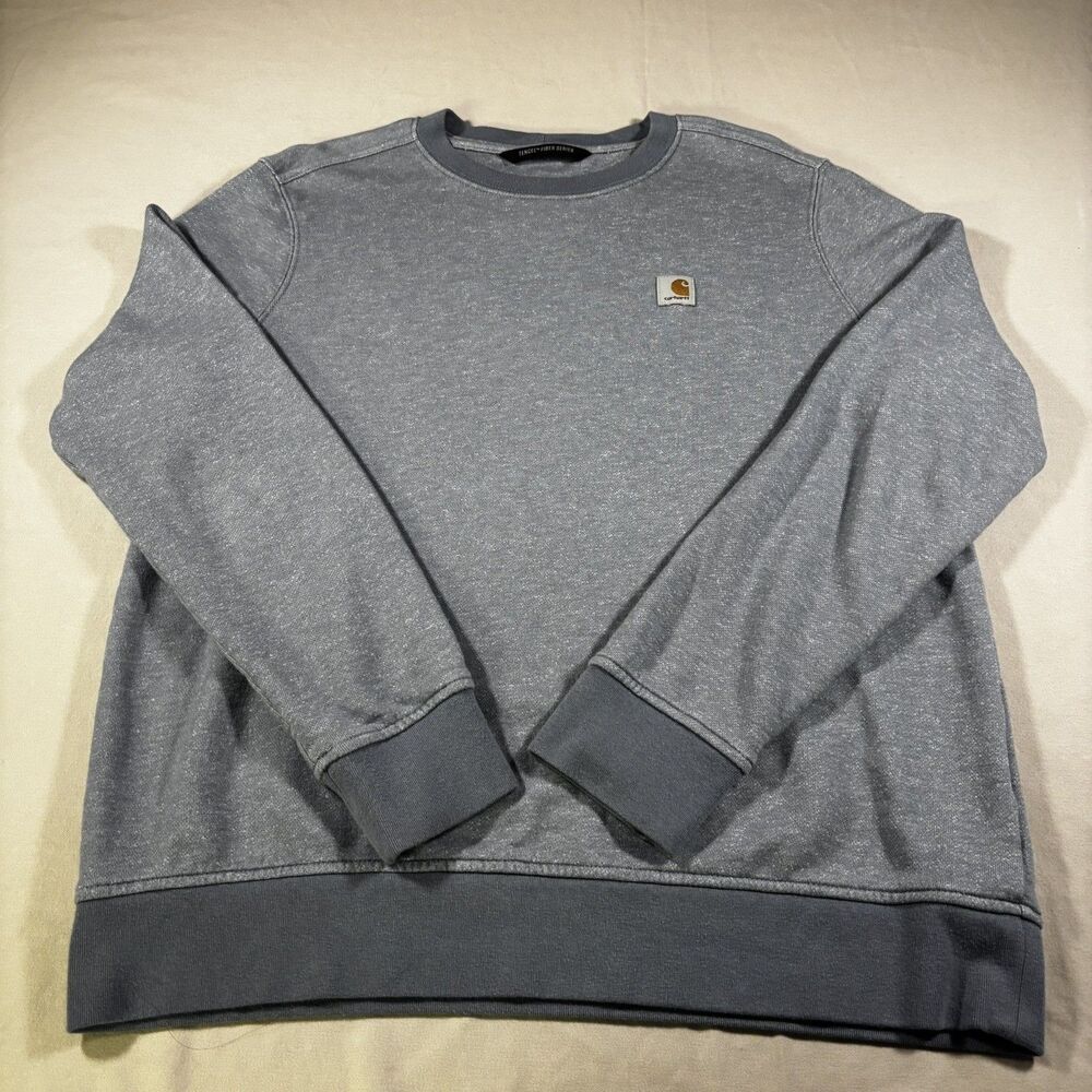 Carhartt Women's Relaxed Fit Tencel Fiber Blue Crewneck Long Sleeve Size Medium